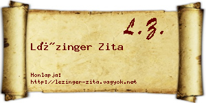 Lézinger Zita névjegykártya